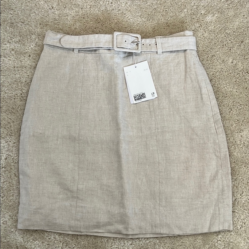 & other stories Los Angeles Atelier belted linen mini skirt